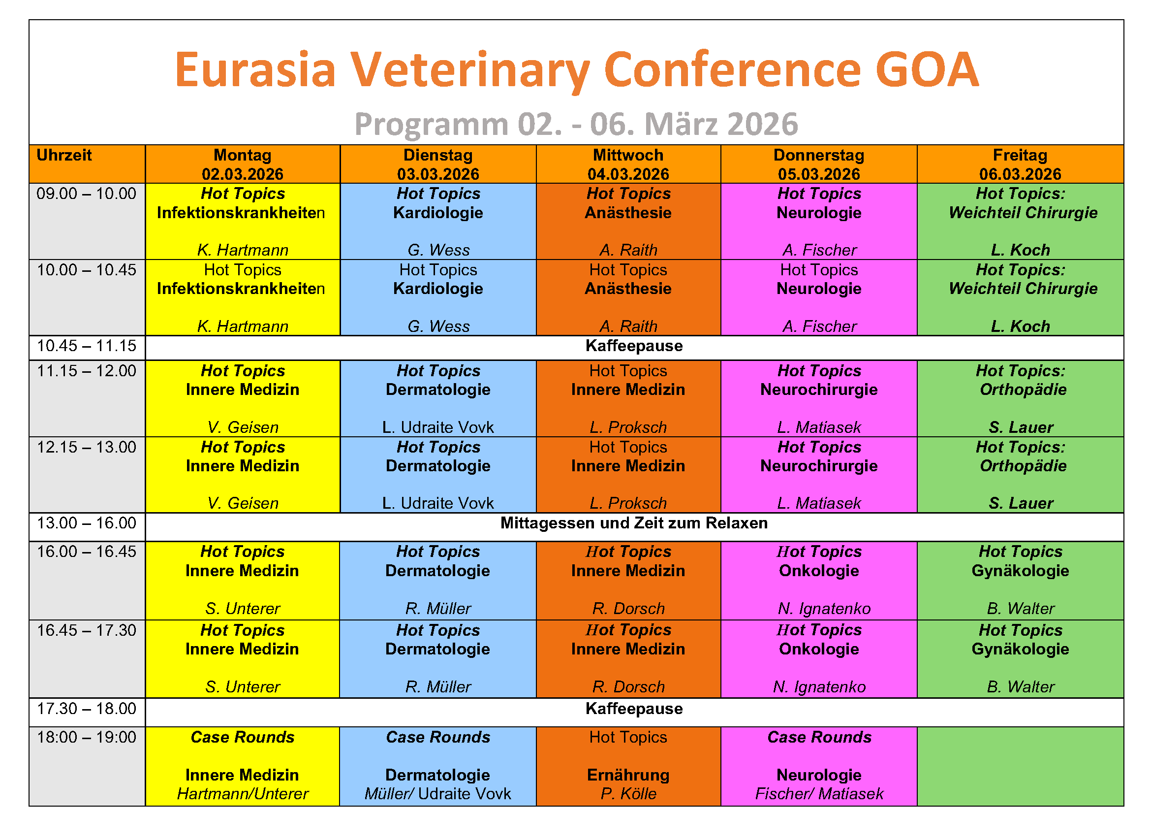 Programm Eurasia Veterinary Conference